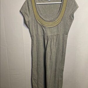 Boden Gray Dress with Yellow Trim